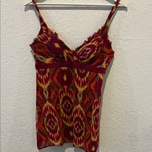 Maurices Red and Yellow Patterned Camisole
